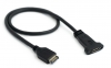USB 3.1 Kabel 50cm Typ E Stecker zu Typ C Buchse PCI Schraube Adapter in Schwarz