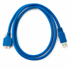 USB 3.0 Kabel 100 cm Micro B Stecker zu Typ A Stecker Schraube Adapter in Blau