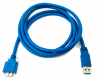 USB 3.0 Kabel 180 cm Micro B Stecker zu Typ A Stecker Schraube Adapter in Blau
