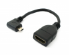 HDMI 1.4 Kabel 20 cm Buchse zu Micro Stecker Adapter Winkel in Schwarz