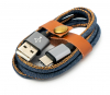 USB 3.1 Kabel 100 cm Typ C Stecker zu 2.0 Typ A Stecker geflochten in Denim Blau