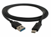 USB 3.1 Kabel 150 cm Typ C Stecker zu 3.0 Typ A Stecker in Schwarz