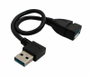USB 3.0 Kabel 20 cm Typ A Stecker zu Buchse Winkel in Schwarz