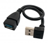 USB 3.0 Kabel 20 cm Typ A Stecker zu Buchse Winkel in Schwarz