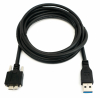 USB 3.0 Kabel 2 m Micro B Stecker zu Typ A Stecker Schraube Adapter in Schwarz