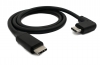 USB 3.1 Kabel 50 cm Typ C Stecker zu Stecker Winkel Adapter in Schwarz