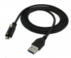 USB 3.1 Kabel 1,2 m Typ C Stecker zu A Stecker Schraube Adapter in Schwarz