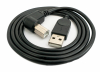 USB 2.0 Kabel 100 cm Typ B Stecker zu A Stecker Winkel Adapter in Schwarz