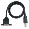 USB 2.0 Kabel 50 cm Typ B Stecker zu Buchse Schraube Adapter in Schwarz